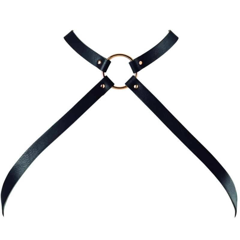 Harnais poitrine croisé ajustable noir — BIJOUX MAZE