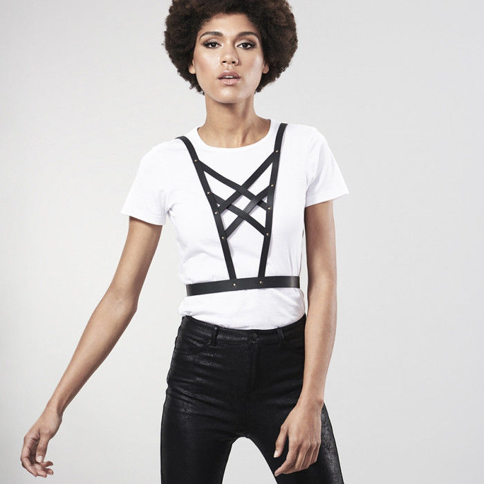 Harnais corset réglable avec collier — BIJOUX MAZE