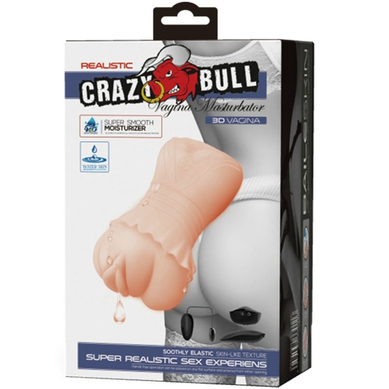 Masturbateur vagin réaliste peau d'eau vibrant — CRAZY BULL