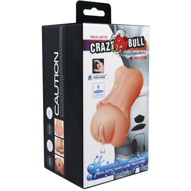 Masturbatore vaginale in pelle d'acqua vibrante — CRAZY BULL