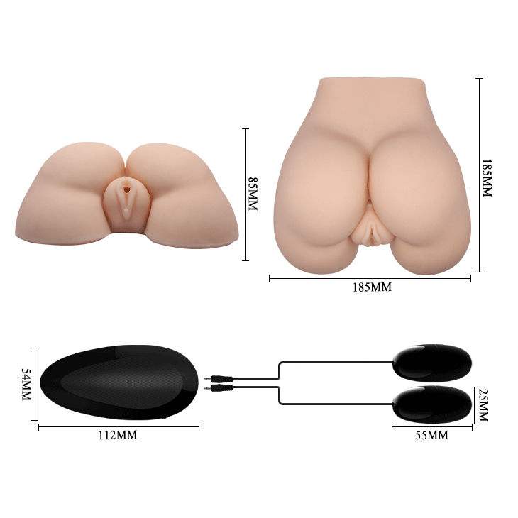 Buste réaliste vagin et anus avec vibreur intégré télécommandé — CRAZY BULL
