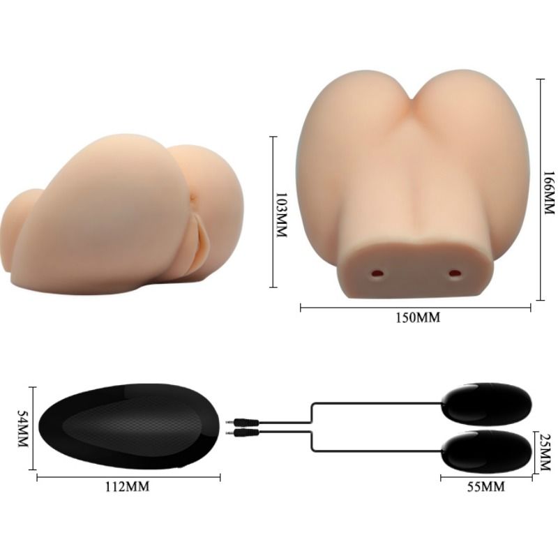 Buste réaliste double orifice avec vibration intégrée — CRAZY BULL