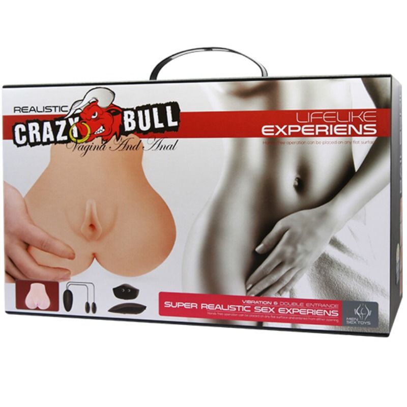 Buste réaliste double orifice avec vibrations intégrées — CRAZY BULL