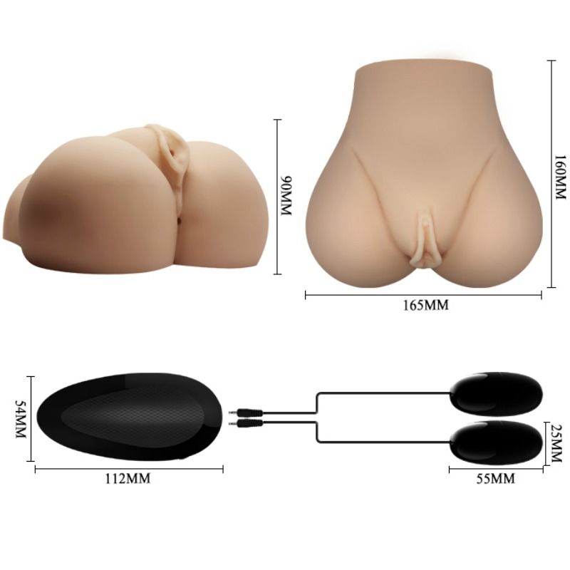 Buste réaliste double orifice avec vibrations intégrées — CRAZY BULL