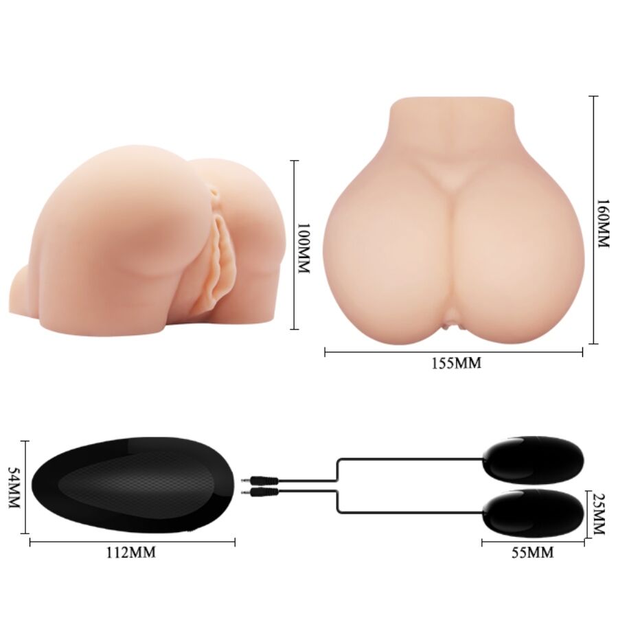 Buste réaliste vagin et anus avec vibration réglable — CRAZY BULL