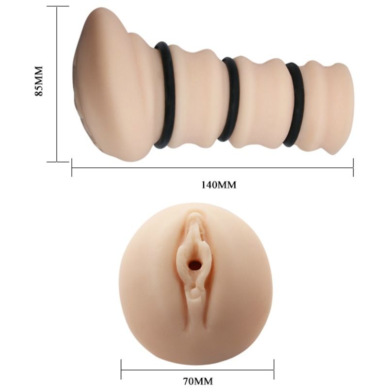 Masturbateur réaliste à texture vaginale avec anneaux ajustables — CRAZY BULL