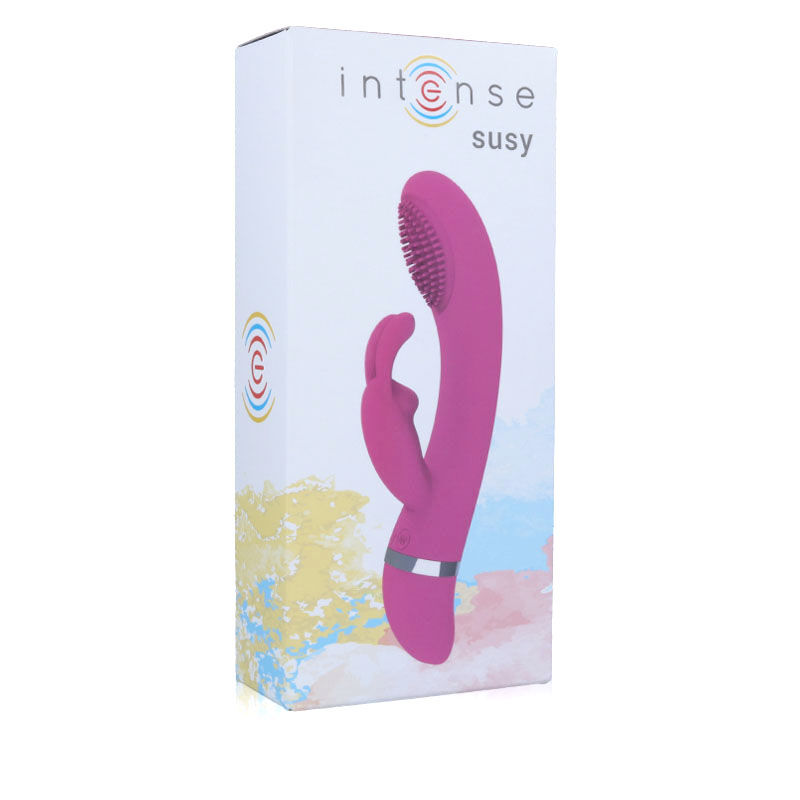 Vibrateur oscillant lapin Susy en silicone rose — INTENSE HIGH TECH