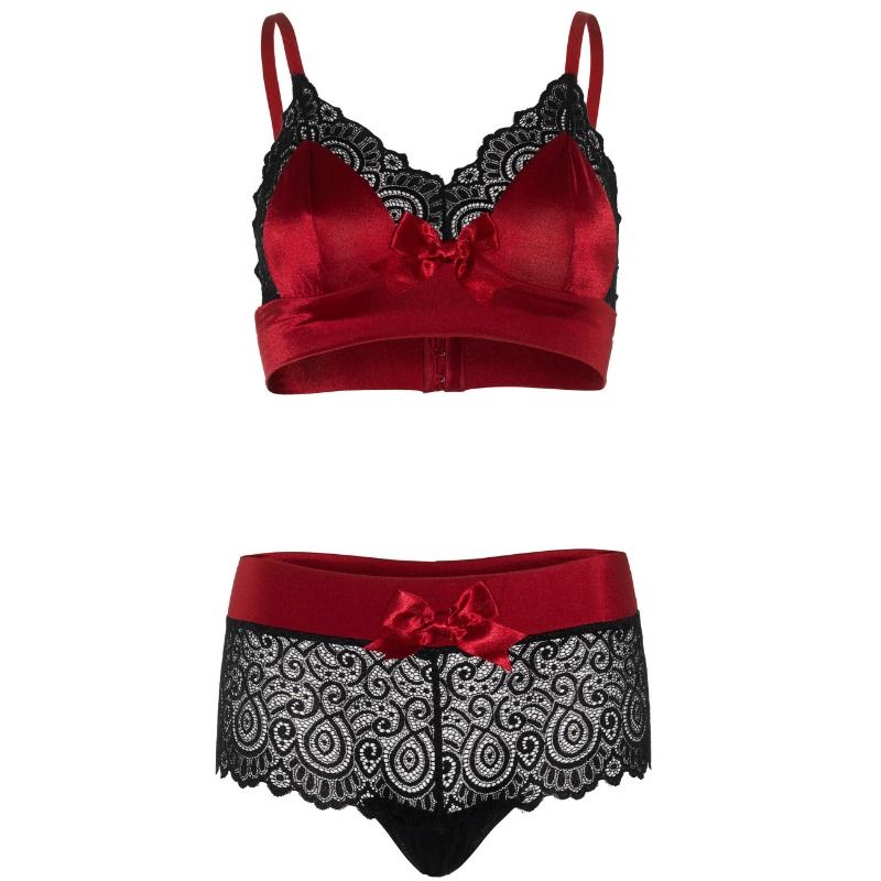 Ensemble deux pièces noir et rouge — LEG AVENUE SETS