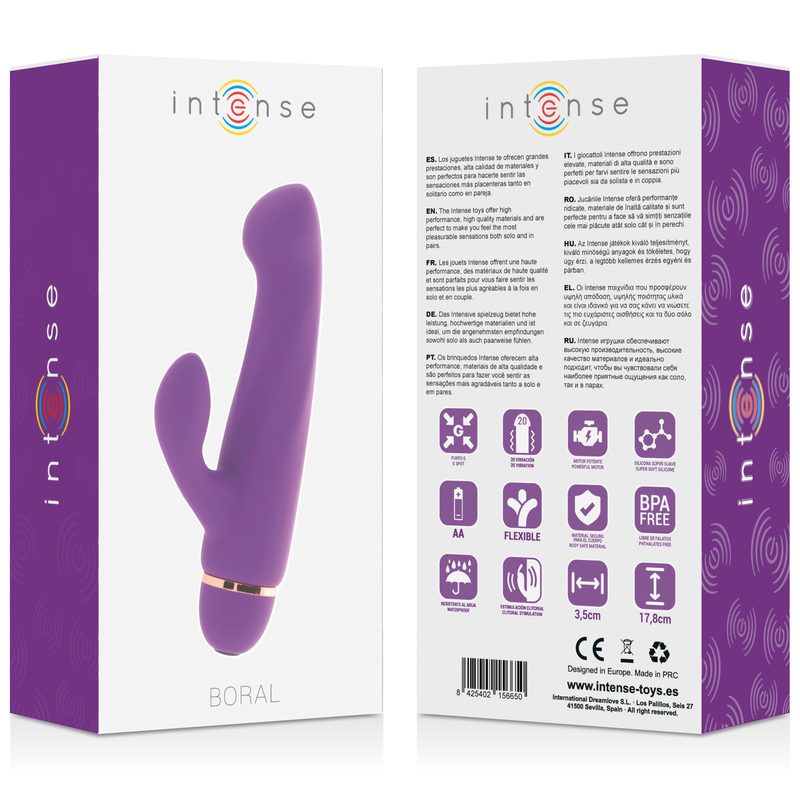 Vibromasseur point G et clitoris 20 vitesses en silicone lilas — INTENSE HIGH TECH