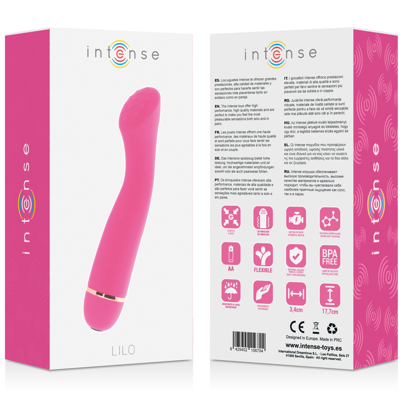 Vibromasseur Lilo 20 vitesses en silicone rose — INTENSE HIGH TECH
