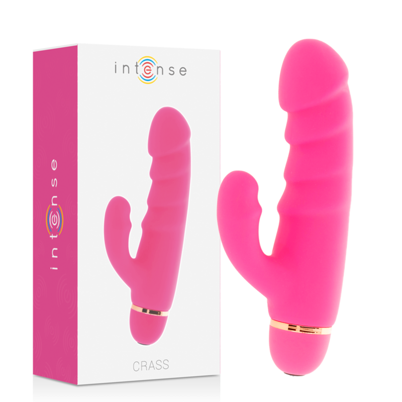 Stimulateur double Crass 20 vitesses silicone rose — INTENSE HIGH TECH