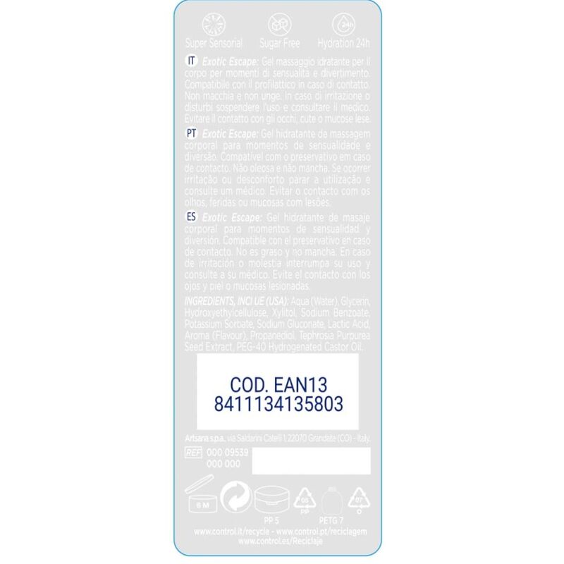 Gel massage 2-en-1 stimulant exotique 200 ml — CONTROL LUBES