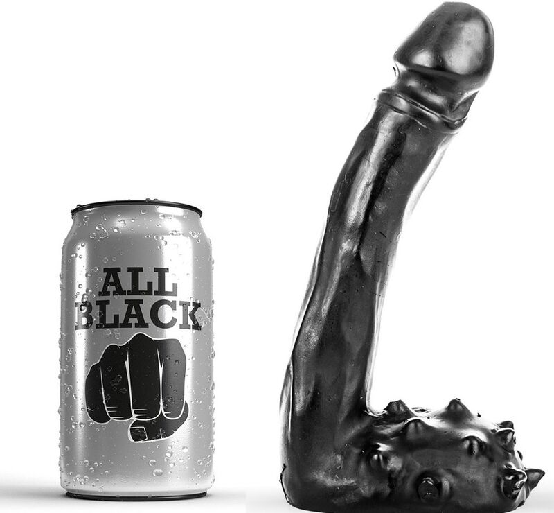 Gode réaliste allongé aux détails texturés — ALL BLACK