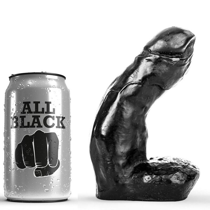 Gode réaliste noir 15 cm avec testicules — ALL BLACK