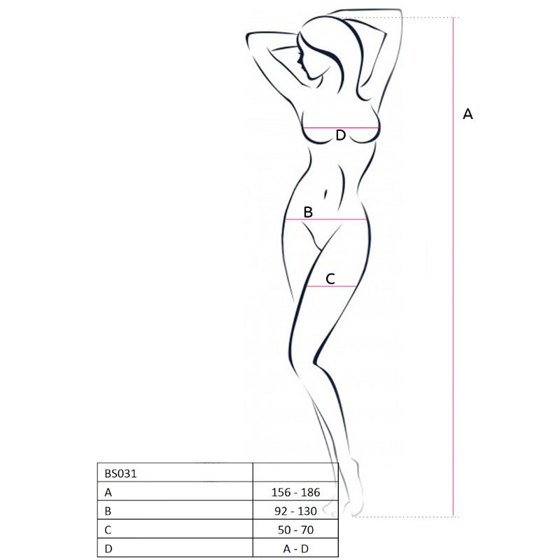 Body en résille noir avec ouverture entrejambe et broderie — PASSION WOMAN BODYSTOCKINGS
