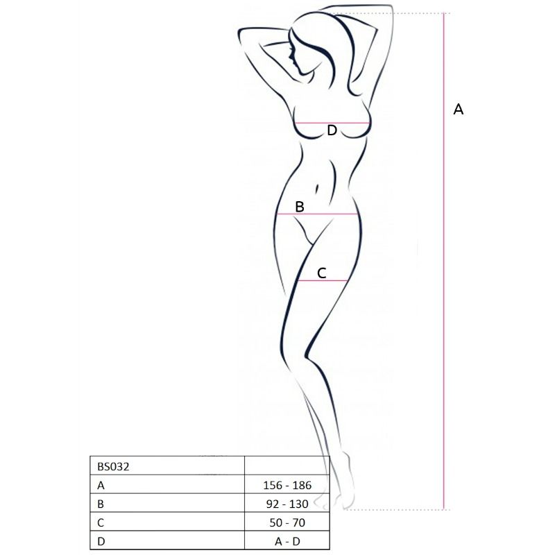 Body résille noir avec entrejambe ouvert et broderie — PASSION WOMAN