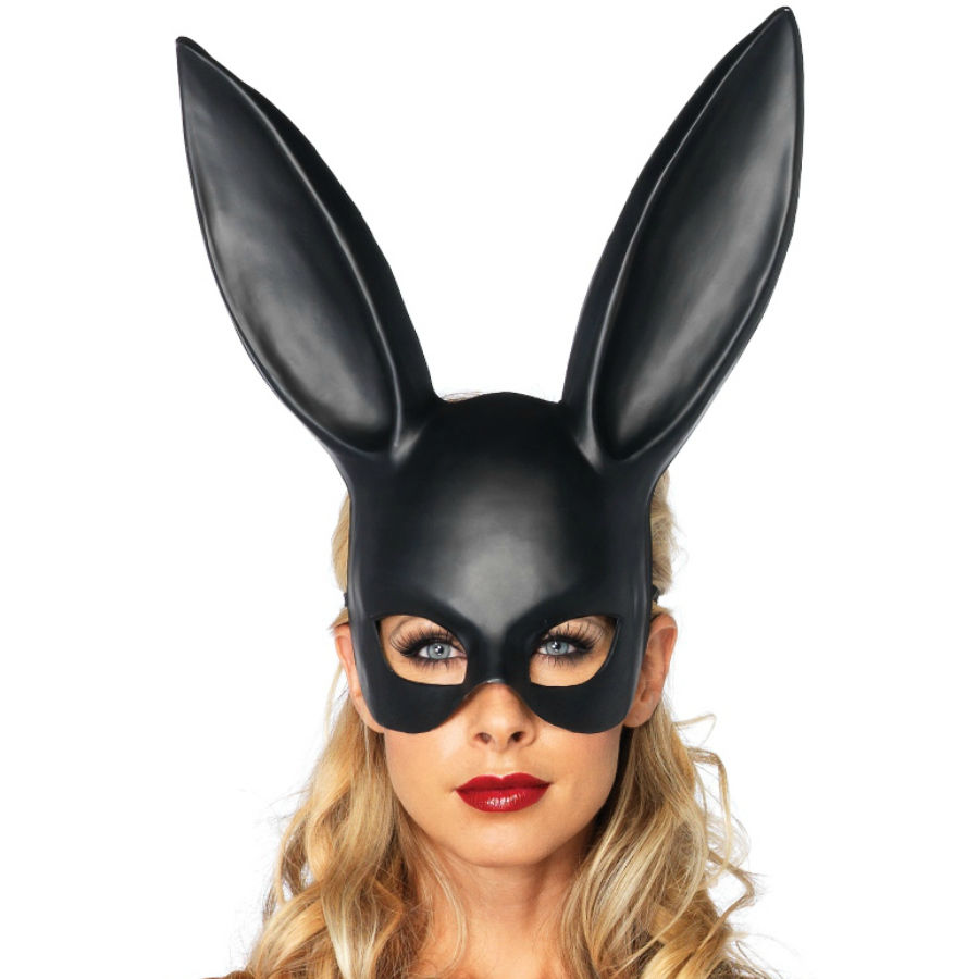 Masque de lapin en servitude noir — LEG AVENUE ACCESSORIES