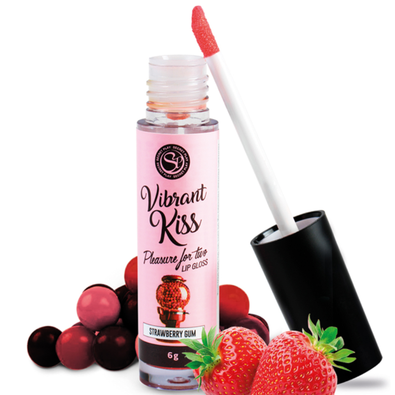 Brillant à lèvres vibrant kiss fraise gomme — SECRETPLAY COSMETIC