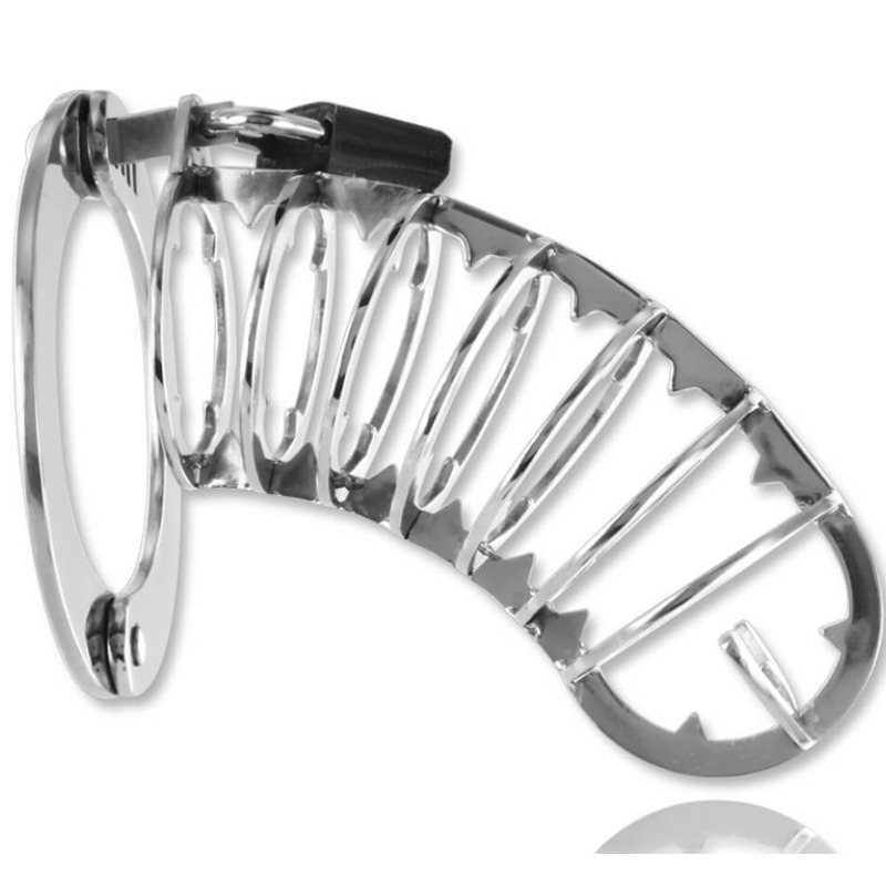 Cage de chasteté en acier inoxydable avec verrou de sécurité — METAL HARD