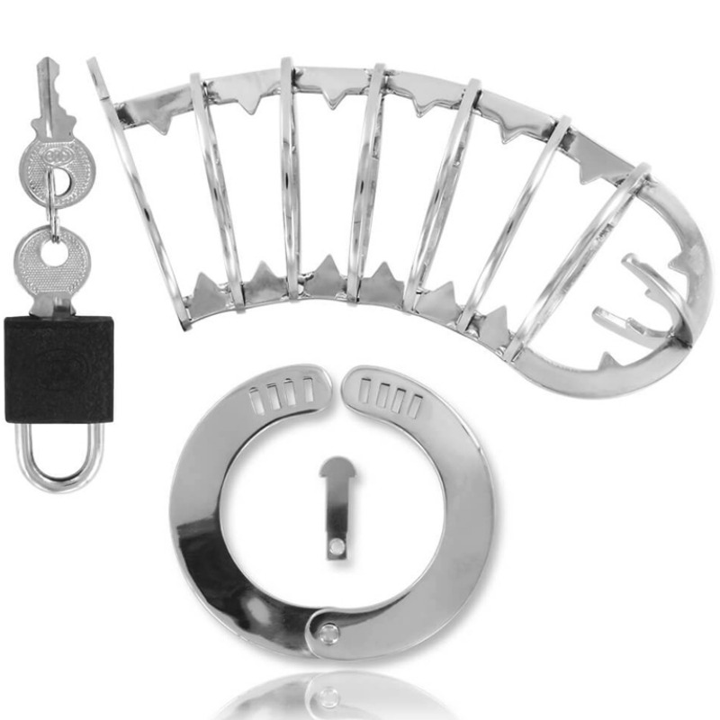 Cage de chasteté en acier inoxydable avec verrou de sécurité — METAL HARD