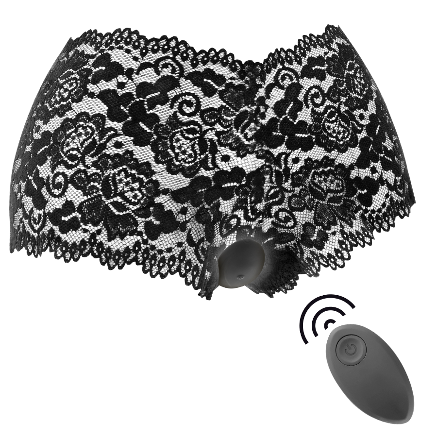 Stimulateur vibrant télécommandé avec culotte — BLACK&SILVER
