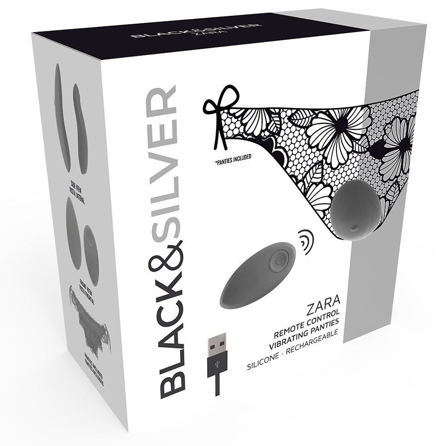 Stimulateur vibrant télécommandé avec culotte — BLACK&SILVER