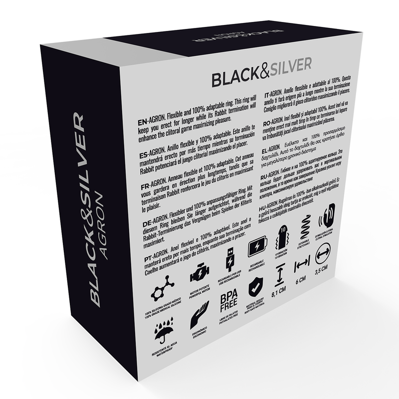 Bague vibrante Agron 2.0 — BLACK&SILVER