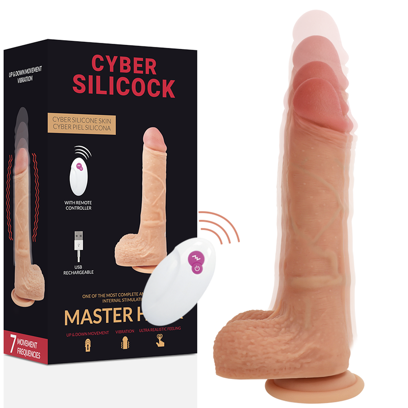Gode réaliste télécommandé Master Huck 20,9 cm — CYBER SILICOCK