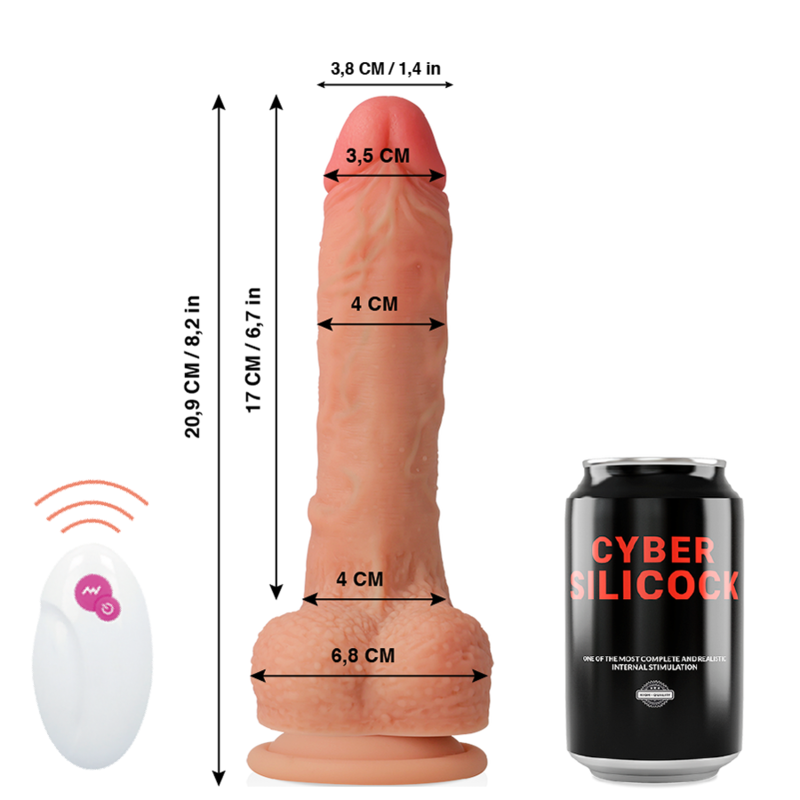 Gode réaliste télécommandé Master Huck 20,9 cm — CYBER SILICOCK