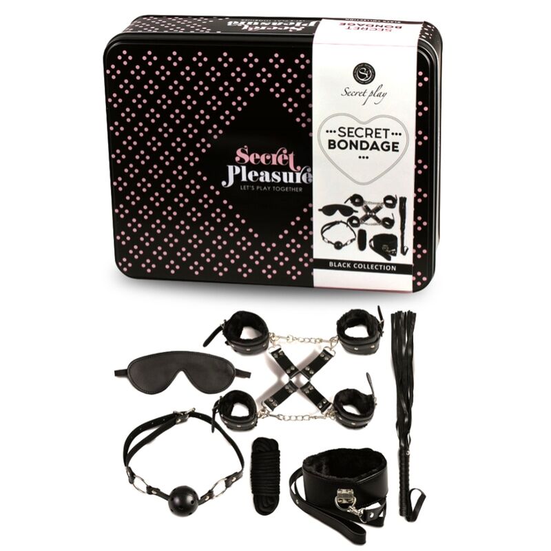 Ensemble de bondage 8 pièces noir — SECRETPLAY 100% FETISH