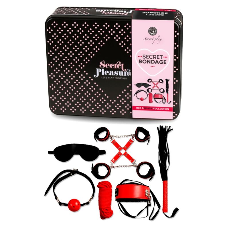 Kit BDSM rouge 6 pièces — SECRETPLAY 100% FETISH