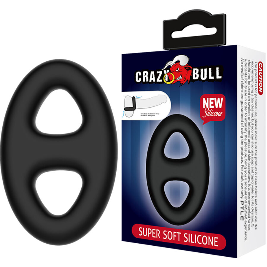 Anneau double ovale en silicone — Crazy Bull