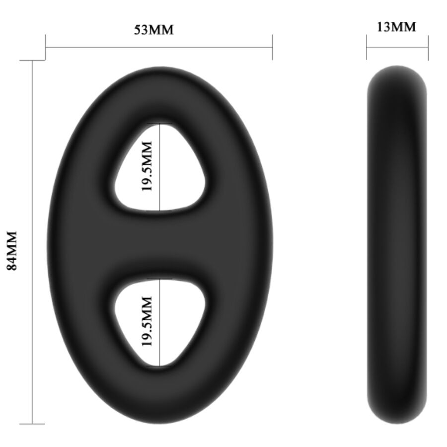 Anneau double ovale en silicone — Crazy Bull