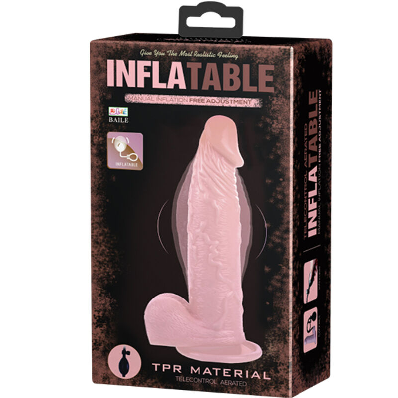 Gode gonflable réaliste texturé 15 cm — BAILE DILDOS