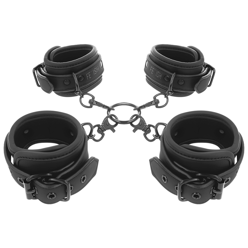 Ensemble de menottes mains et chevilles avec doublure néoprène — FETISH SUBMISSIVE BONDAGE