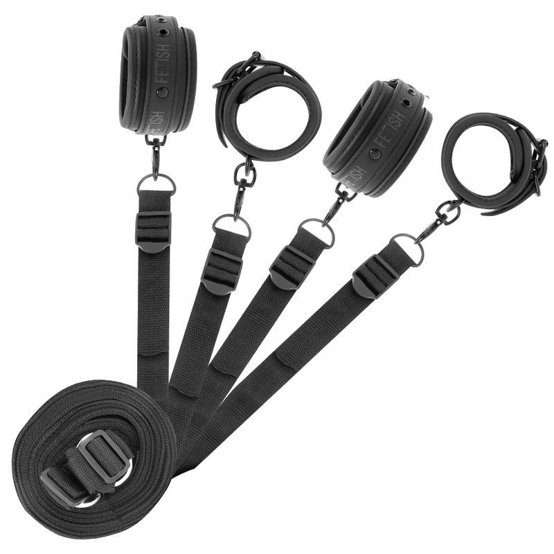 Ensemble de menottes et liens avec doublure en Noprène — FETISH SUBMISSIVE BONDAGE