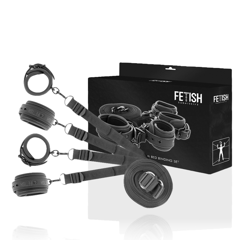 Ensemble de menottes et liens avec doublure en Noprène — FETISH SUBMISSIVE BONDAGE