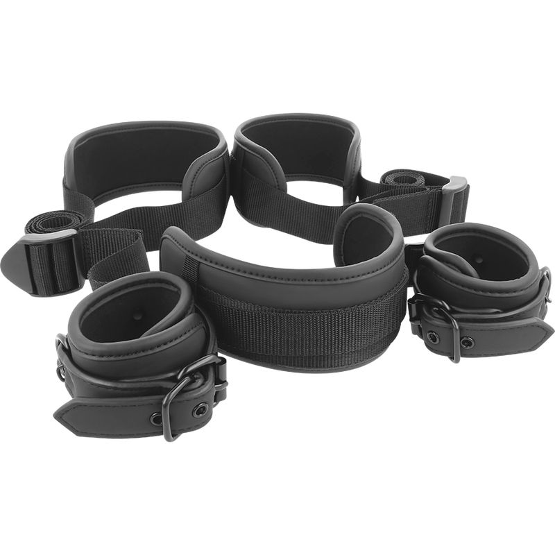 Ensemble de contrainte position maître avec menottes doublées — FETISH SUBMISSIVE BONDAGE
