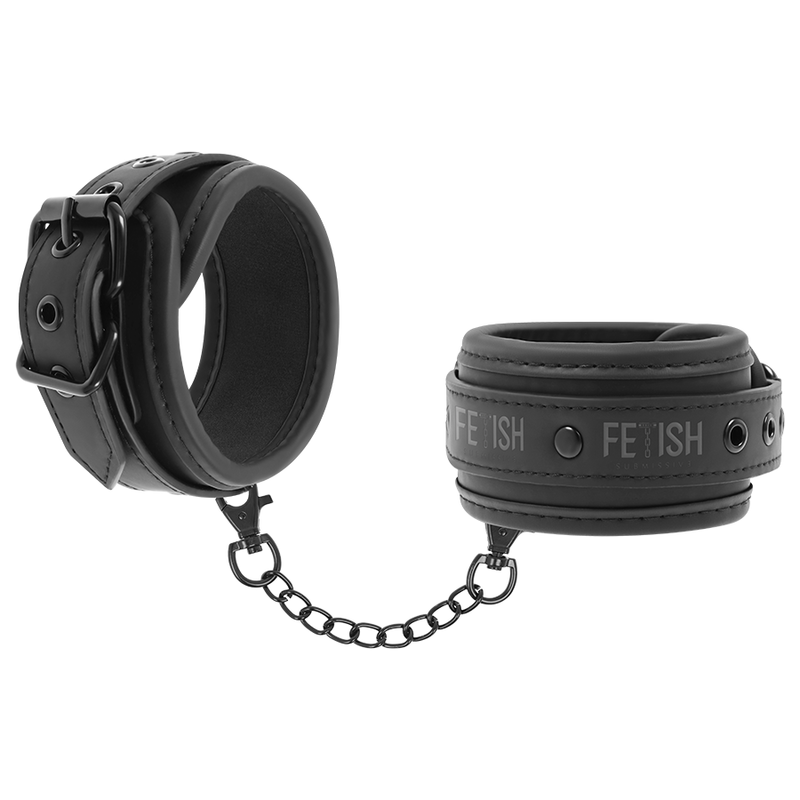 Menottes en cuir végétalien doublé néoprène — FETISH SUBMISSIVE BONDAGE