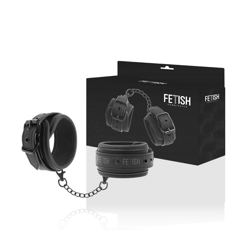 Menottes en cuir végétalien doublé néoprène — FETISH SUBMISSIVE BONDAGE