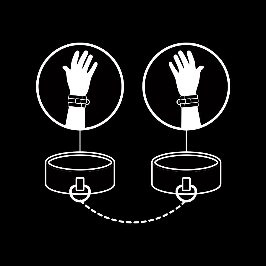 Menottes en cuir végétalien doublé néoprène — FETISH SUBMISSIVE BONDAGE