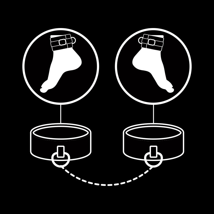 Entraves pour chevilles et poignets en cuir végétalien — FETISH SUBMISSIVE BONDAGE