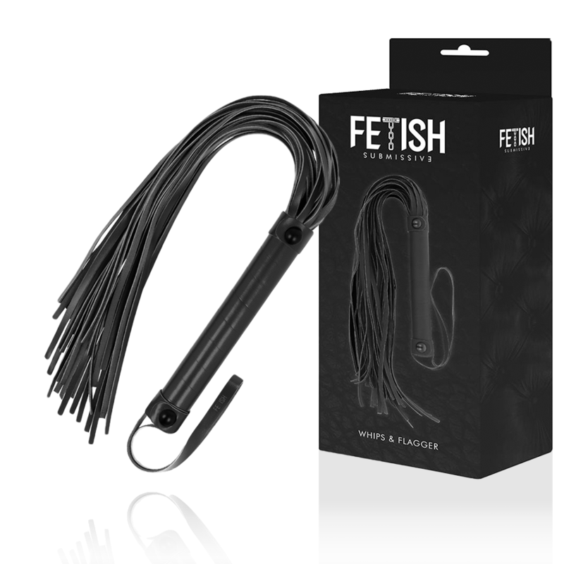 Fouet de soumission en cuir végétalien — FETISH SUBMISSIVE BONDAGE