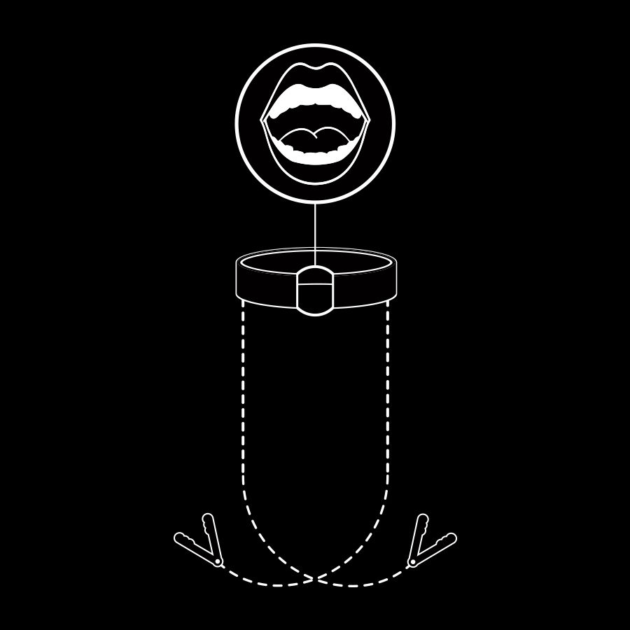 Billon de soumission avec anneau et pinces à tétons — FETISH SUBMISSIVE BONDAGE
