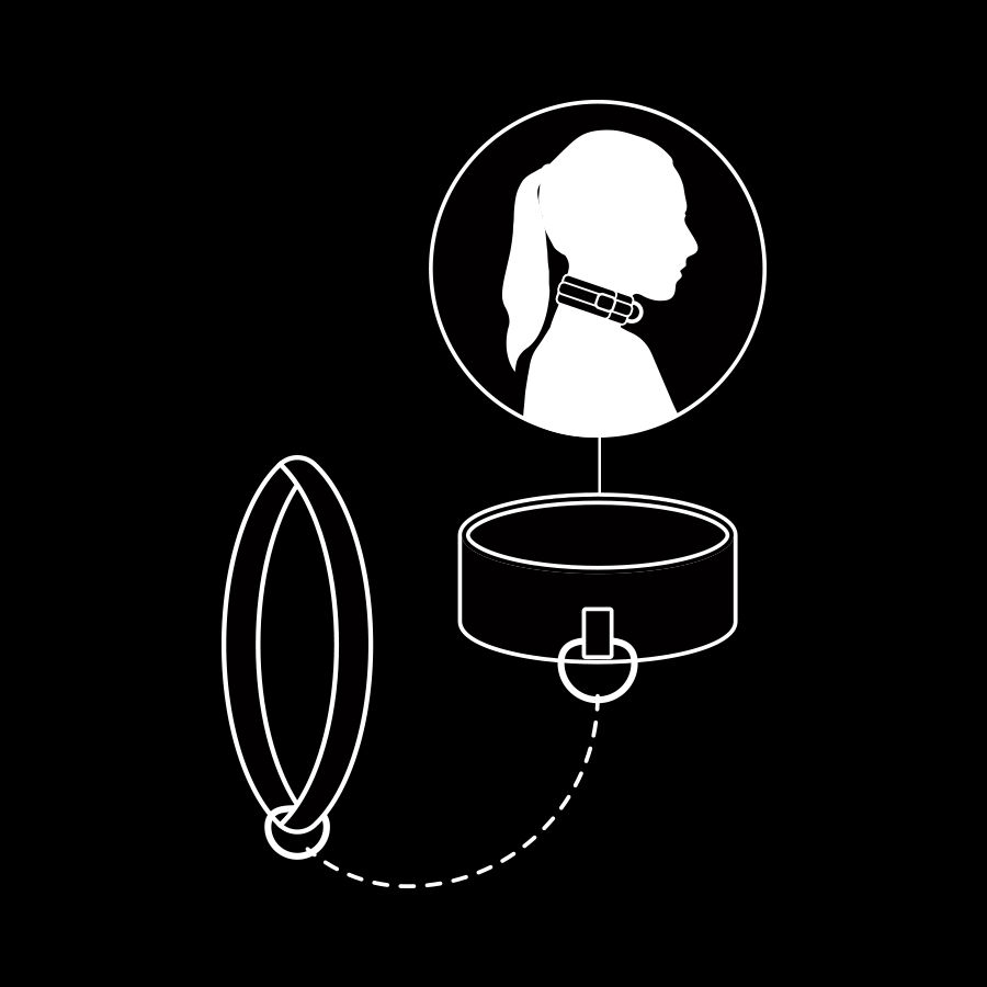 Collier de soumission avec chaîne métal et doublure néoprène — FETISH SUBMISSIVE BONDAGE
