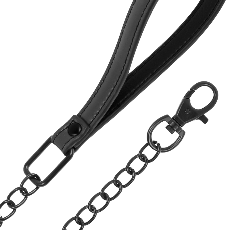 Collier de soumission avec chaîne métal et doublure néoprène — FETISH SUBMISSIVE BONDAGE