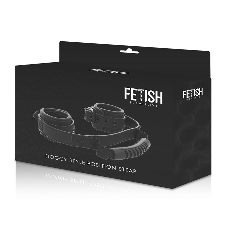 Menottes en cuir vegan rembourrées avec poignée — FETISH SUBMISSIVE BONDAGE