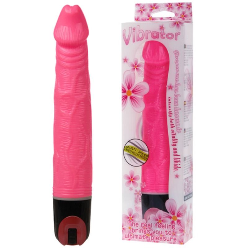 Vibrateur multivitesse texturé 21,5 cm rose — BAILE