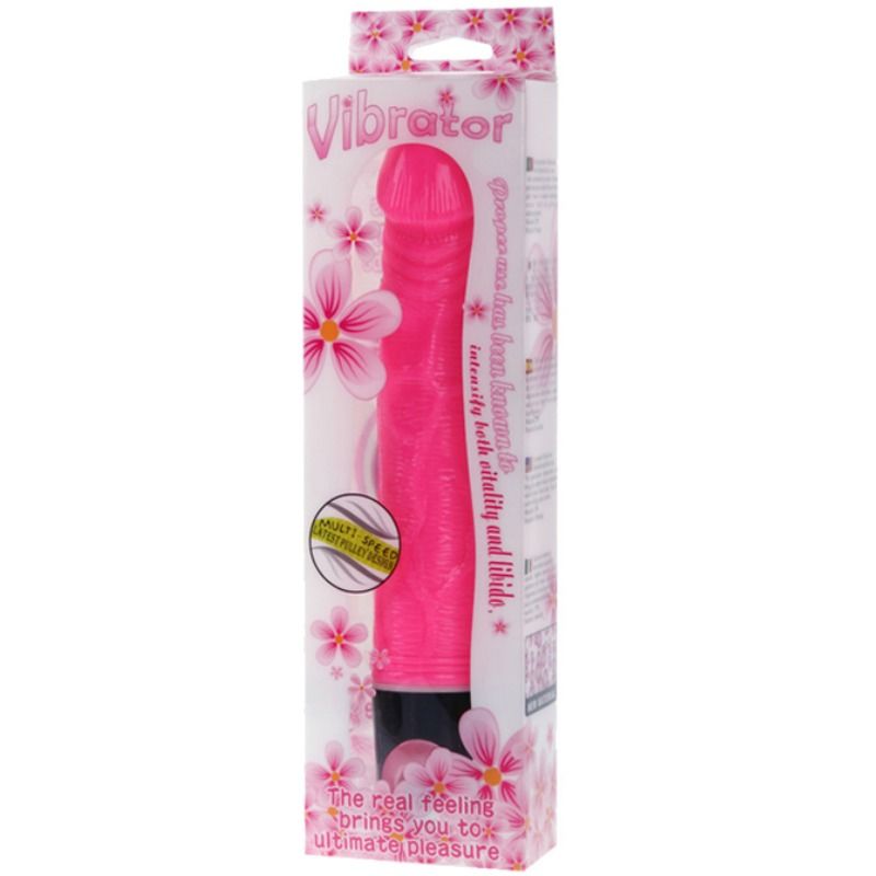 Vibrateur multivitesse texturé 21,5 cm rose — BAILE