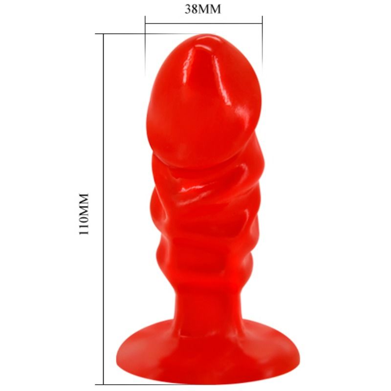 Plug anal unisexe rouge à ventouse — BAILE ANAL